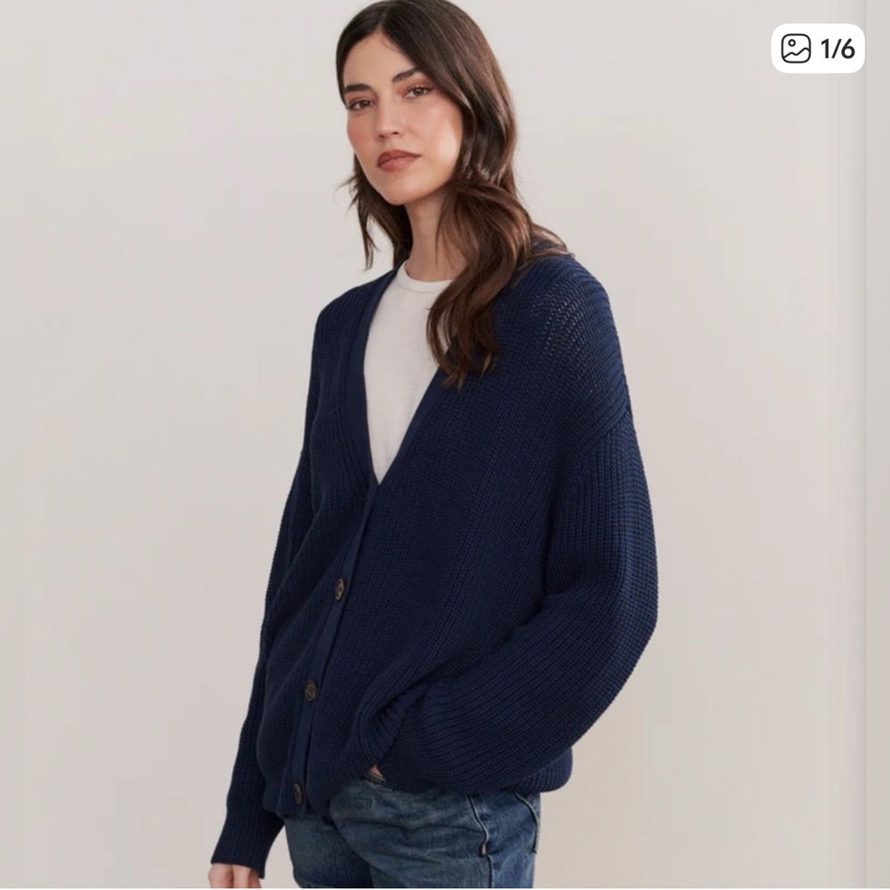 Jenni Kayne Deep Blue Cotton Cardigan
